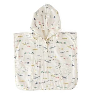 Pehr Hooded Poncho Towel in Saltwater 12-24 Months